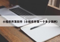 小程序開發(fā)軟件（小程序開發(fā)一個(gè)多少錢啊）