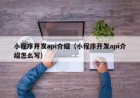 小程序開(kāi)發(fā)api介紹（小程序開(kāi)發(fā)api介紹怎么寫(xiě)）