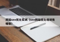 網(wǎng)站seo優(yōu)化實訓(xùn)（seo網(wǎng)站優(yōu)化培訓(xùn)有哪些）